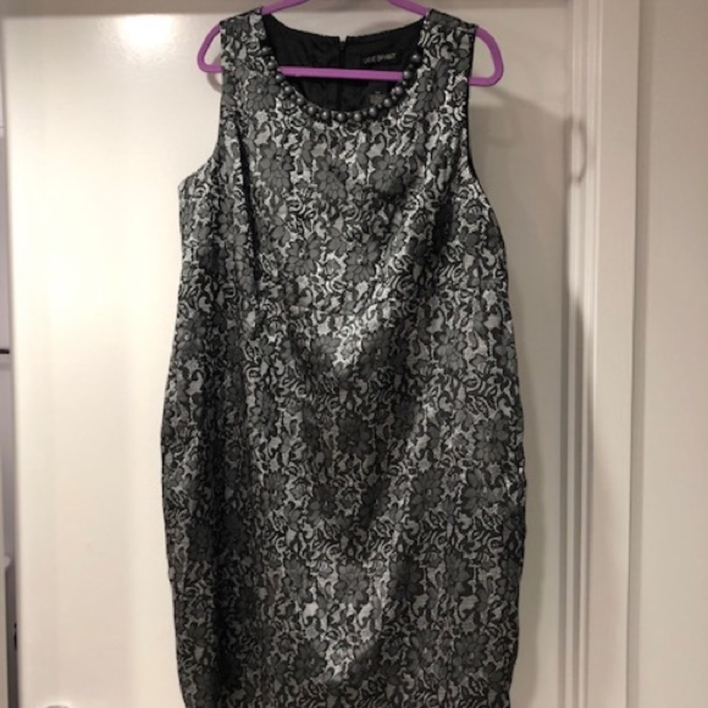 Lane Bryant Metallic Brocade Floral Dress